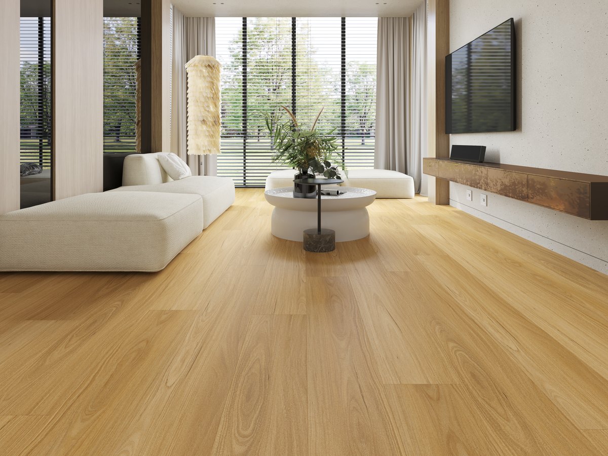 timber flooring apartment living room melbourne Timber flooring in an apartment living room, the kind of hard floor that needs acoustic underlay in a Melbourne apartment building